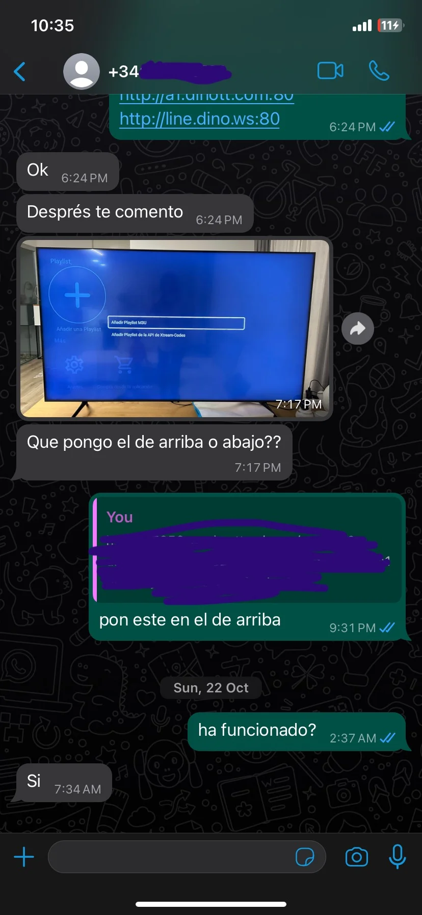 Reseña de cliente en WhatsApp