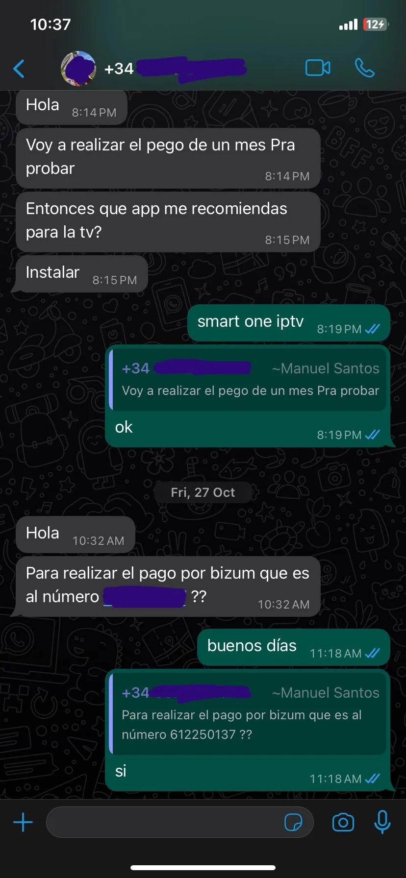 Reseña de cliente en WhatsApp